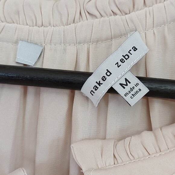 Naked Zebra blouse with tie front closure ruffle detail on the sleeve and collar - Picture 4 of 7